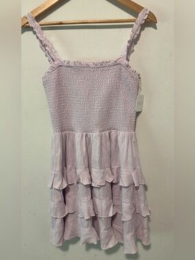 Altar'd State Lavender Smocked Ruffle Tier Dress